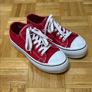 Red Canvas Kids Sneakers